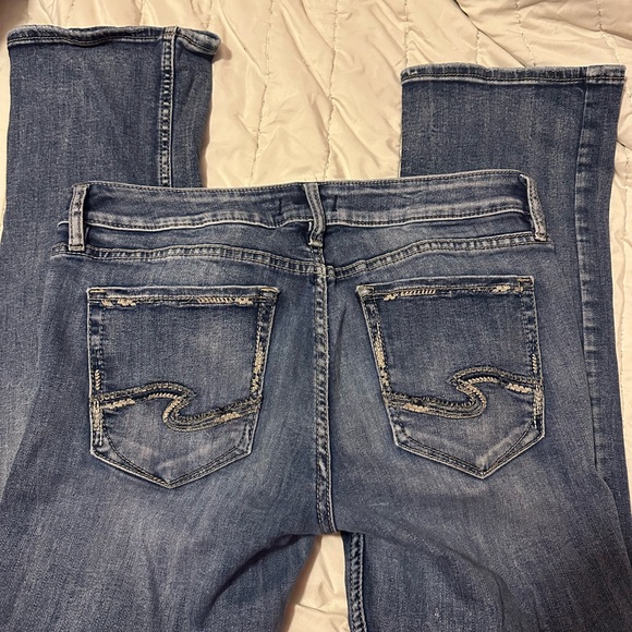 Silver Elyse Flare Women's Blue Distressed Jeans - Picture 2 of 2